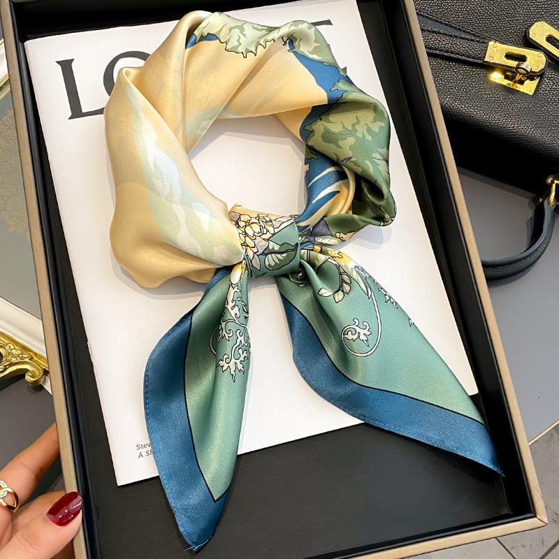 

Mulberry silk scarf - chinese style korean design - spring/autumn small square scarf - real silk shawl 65*65cm