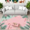 Pink Christmas Decoration Carpet Girl Bedroom Cloakroom Non-slip Floor Mat Creativity Living Room Sofa Area Rug Entrance Doormat