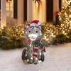 Christmas Light Up Animals Figurine Wearing Xmas Hat Bright Lights Animal Ornament Acrylic for Home Garden Front Pathway Walkway