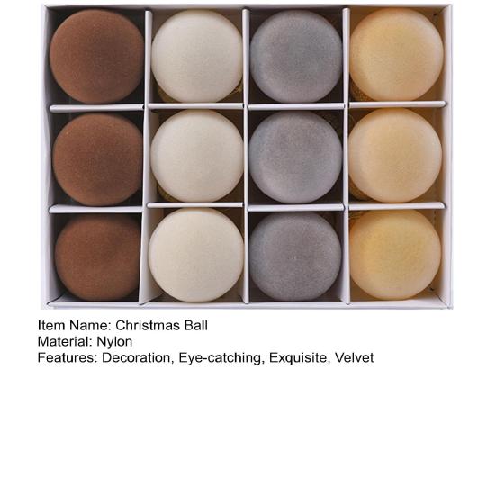 12Pcs 2.4 Inches Velvet Christmas Ball Ornaments Flocked Shatterproof Decorative Balls