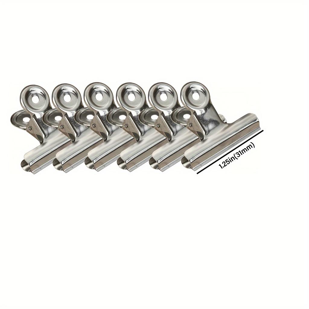6pcs Food Bag Sealing Clips, Reusable Heavy Duty Stainless Steel Clips, Multipurpose Air Tight Seal Clip, Home Accessories
