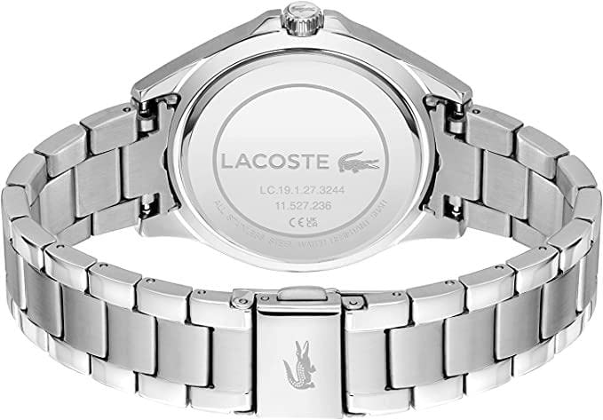 Lacoste SWING Unisex 38mm Watch 2001222 Stainless Steel Used (Silver Bracelet) -
