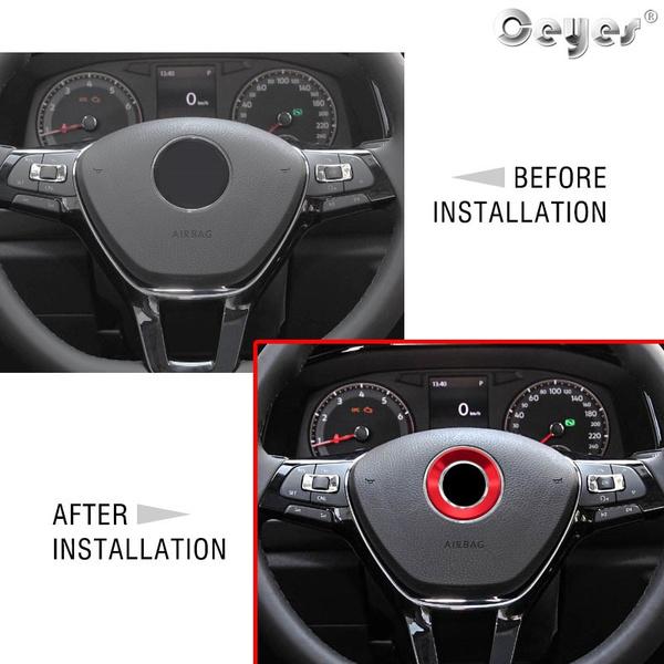 Car Steering Wheel Stickers Emblem for  Golf 6 7 Polo CC Tiguan Passat Accessories Car Styling