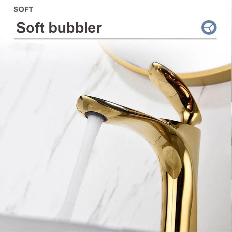 Black/Gold Bathroom Basin Faucet Brass Faucet Mixer Tap Wash Basin Faucet Single Handle Hot and Cold Faucet Deck Mounted