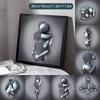 Love Heart 3D Wall Art Decor Metal Figure Statue Art Canvas Painting Hanging Canvas Painting Without Frame