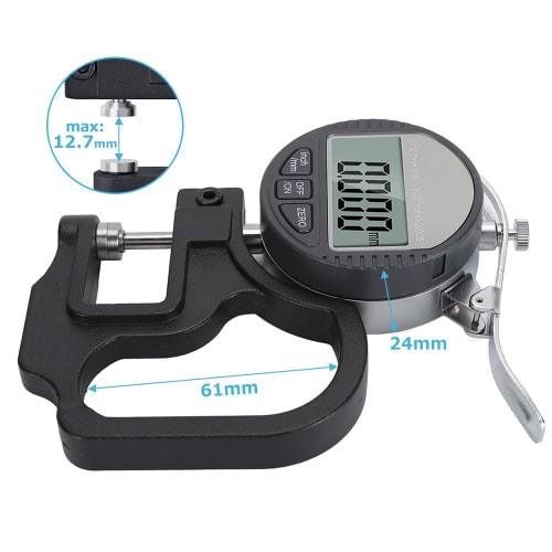 Digital Thickness Gauge, Digital Thickness Gauge, Accuracy 0.001mm, Measurement Range 0-10mm, Resolution 0.001mm/0.00005", High Precision Thickness Ga