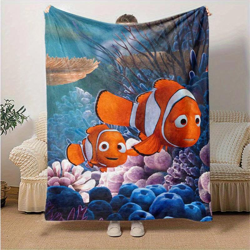 1 Stück, Inspirierte Clownfisch-Design-Decke im Stil von "Findet Nemo", Perfekt für Heimdekoration, Sofabezug, Reisen, Camping, Auto, Büro-Nickerchen