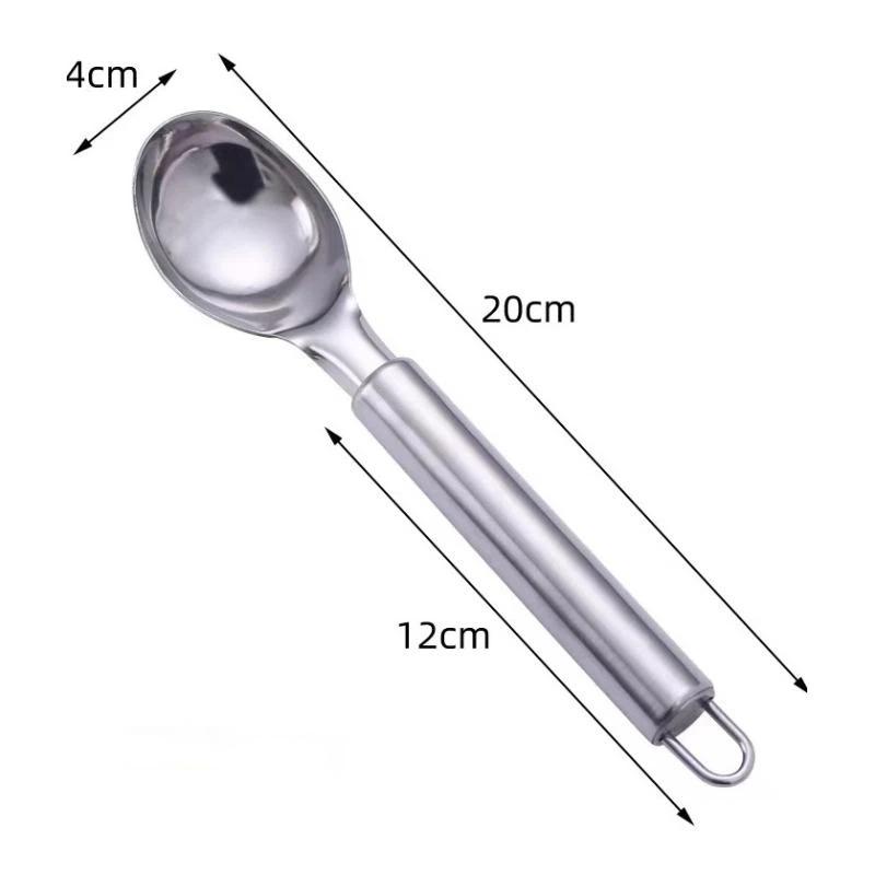 Cuchara para Helado de Acero Inoxidable Mango Largo Superficie Resistente a la Corrosión Perfecta para Cocina Casera Helados Postres y Frutas