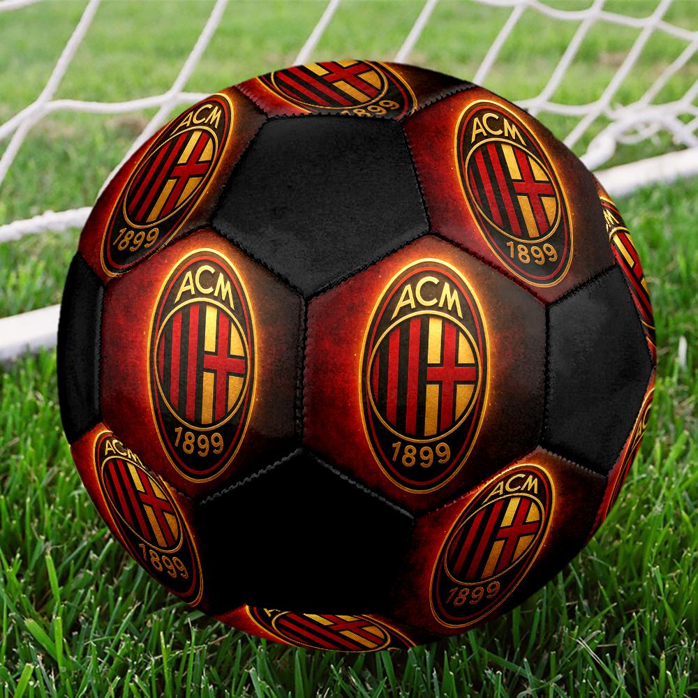 AC Milan Soccer Ball, colorful, suitable for all ages, machine-stitched, PVC material, competition grade, durable and high bounce