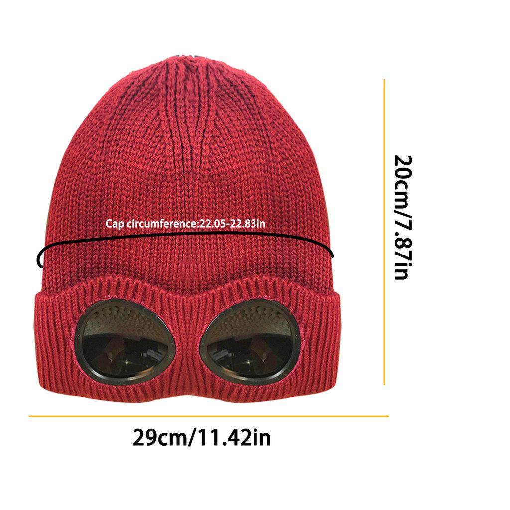 Men's and Women's Windshield and Cashmere Ski Hat Knitted Warm Woolen Hat