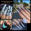 Forma na nail art, Smíšených 12 typů, Křišťálový nehtový dílek pro prodlužování rukou bez papírků, Průhledná nehtová fólie 288 ks