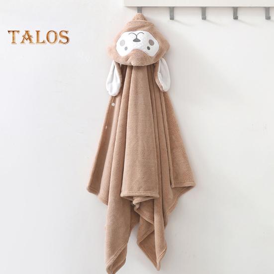 Asciugamano con Cappuccio per Bambino Abito da Bagno Assorbente con Bottoni Mantello Animale Cartone Animato Velluto di Corallo per Bambine Bambini Neonati Uso Domestico Piscina
