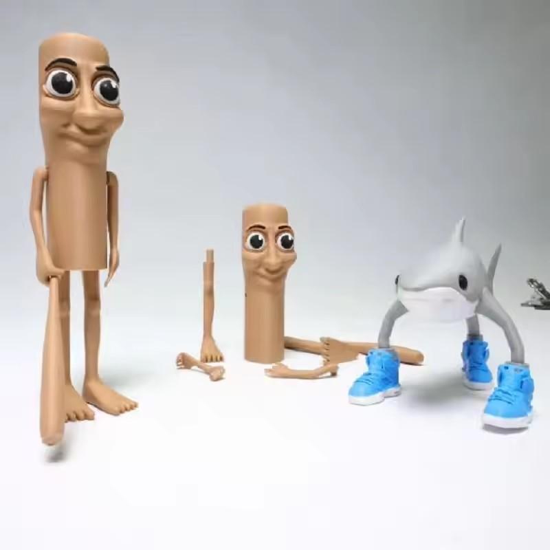 Shark Figurine Tungtungsahur Figure Funny Doll Desktop Decoration Tralalero Tralala Figure Movable Articulated 3D Printed Toys