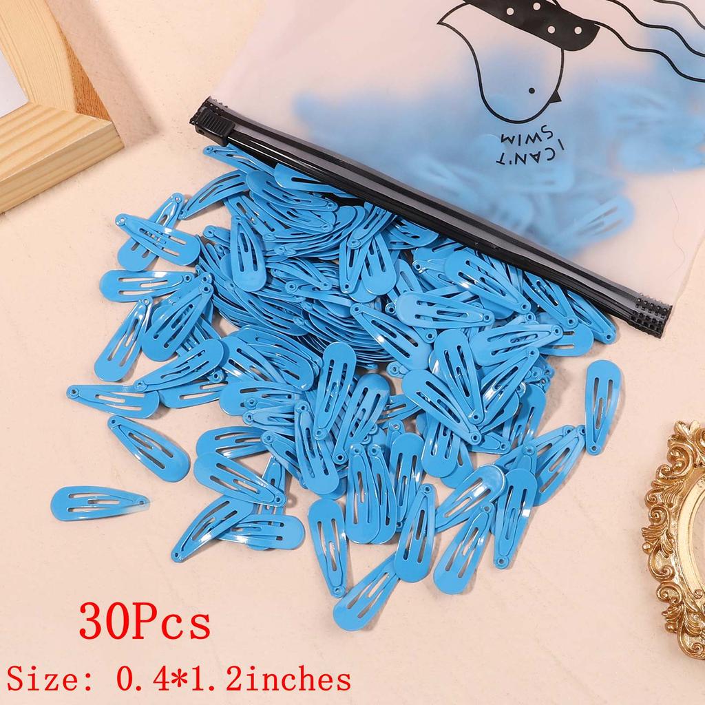 30Pcs/Set New Women Girls Cute Colorful Waterdrop Shape Hairpin Sweet Hair Clips Barrettes Slid Clip Fashion Hair Accessories
