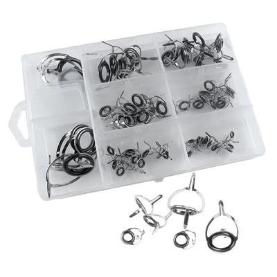 60Pcs Sturdy Fishing Rod Guis Pole Tip Repair Kit Rod DIY Eye Rings