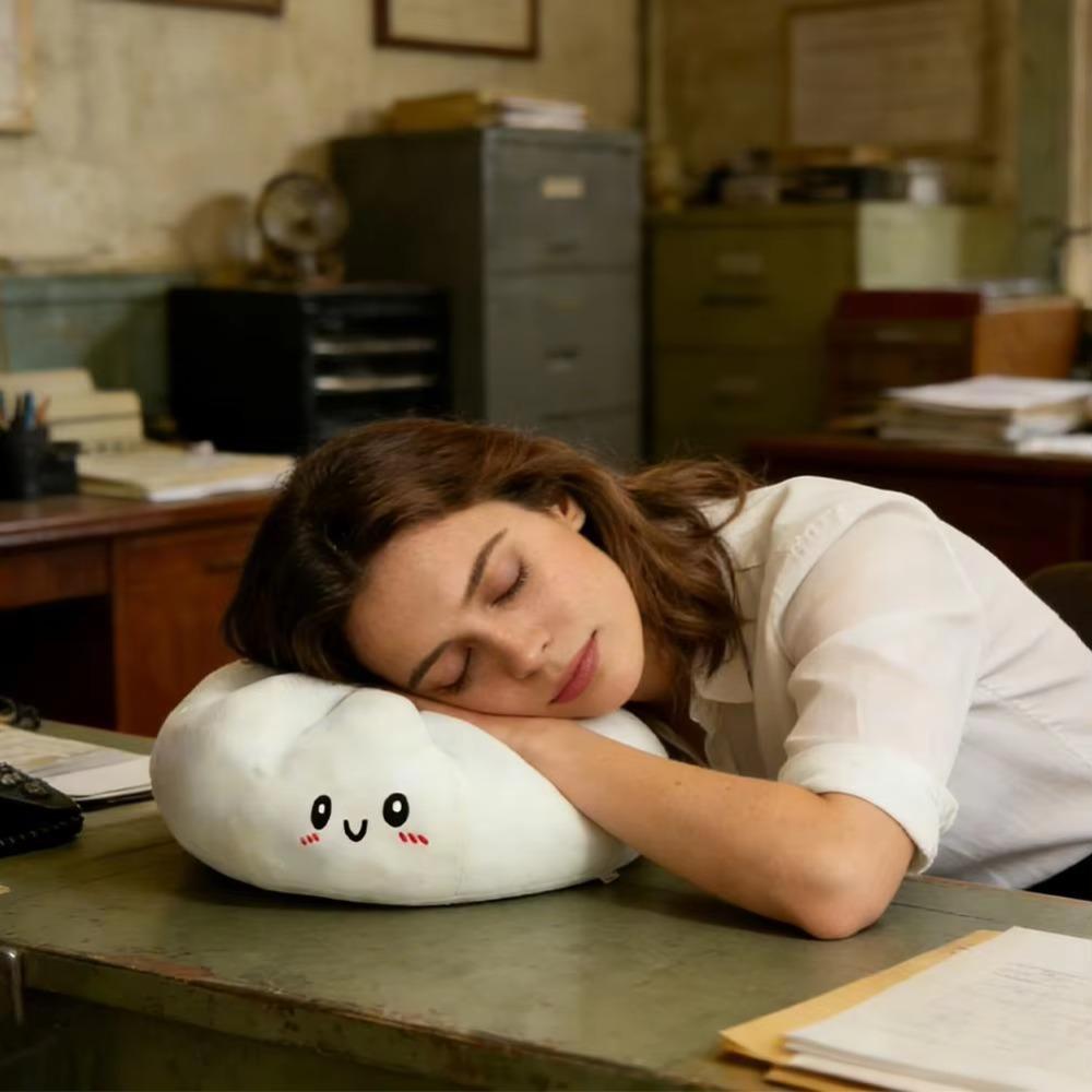 Cartoon Steamed Buns Decorative Pillow Fleece Surface Buns Plush Toys Seat Cushion Bedroom