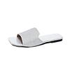 Slippers Casual Square Toe Rhinestone Shoes Flat-bottomed Flip-flops In One Line