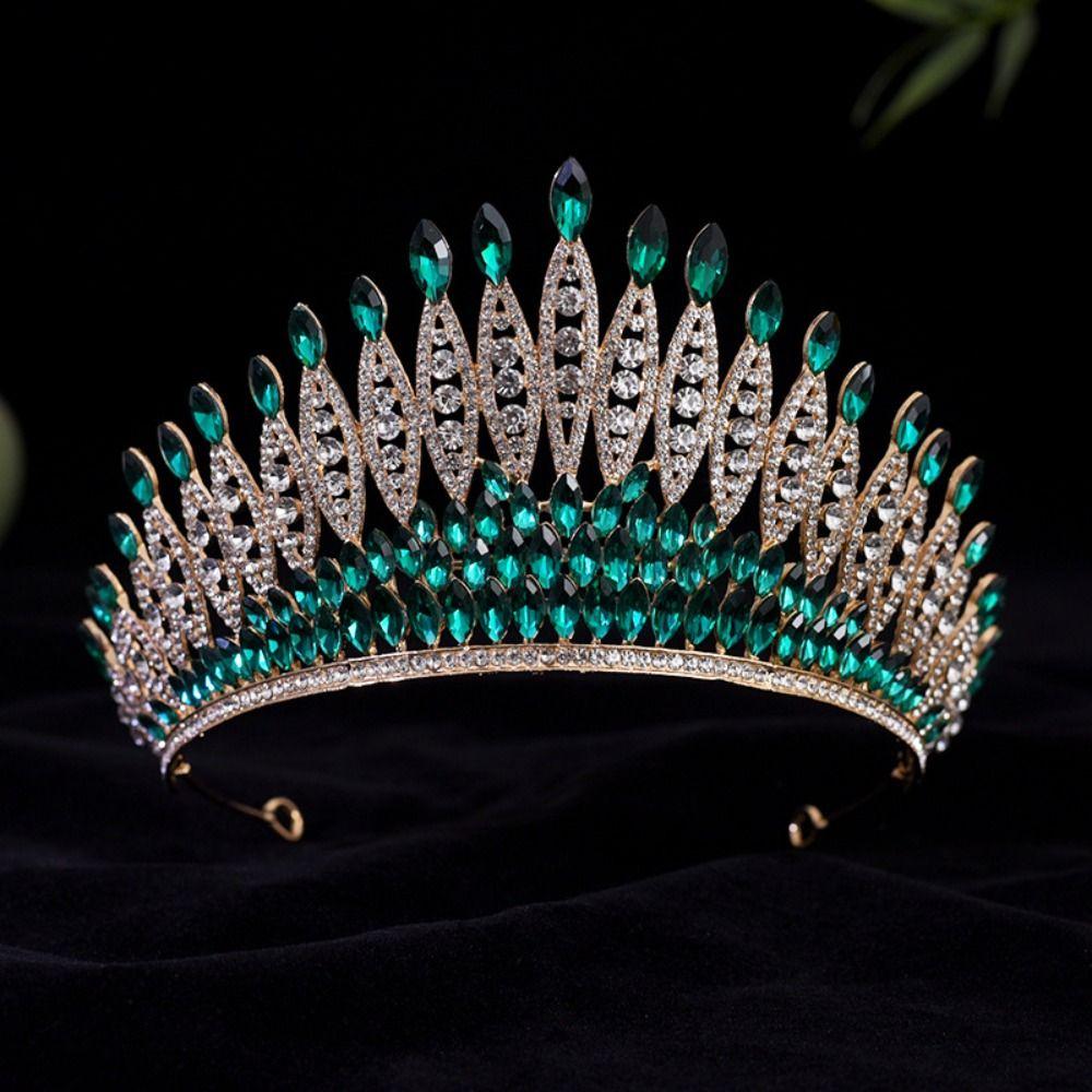 Luxury Zinc Zinc Alloy Princess Crown Elegant Bridal Headwear Rhinestone Diadem  Photography Props