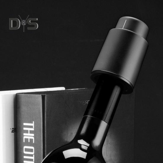 Wine Bottle Stopper 2-in-1 Vacuum Pump Wine Cork Bottle Sealer with Time Scale Record Reusable Wine Saver Preserver for 14 Days Freshness