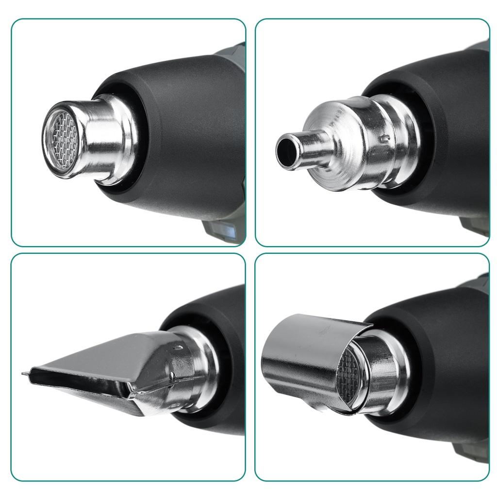 NEW 18V 4000mAh Electric Cordless Heat Gun Temperatures Adjustable Hot Air Gun With 3 Nozzles Attachments Power Tool