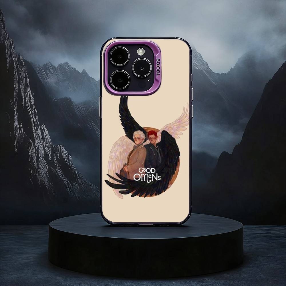 

C-Cartoon G-Good O-Omens Phone Case For iPhone17,16,15,14,13,12,11 Plus,Pro Max Black Candy silver phone case iPhone17PRO