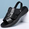 Sandales Polyvalentes en Cuir SHEIN TEMU pour Hommes - Chaussures de Plage à Semelle Souple, Tendance Grande Taille