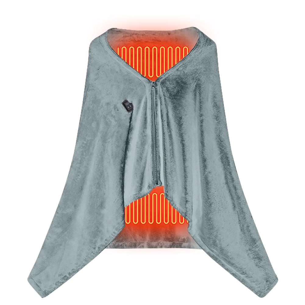 USB Coral Fleece Heated Blanket 3 Temperature Adjustment Electric Heating Blanket Cordless Heated Shawl for Home Office