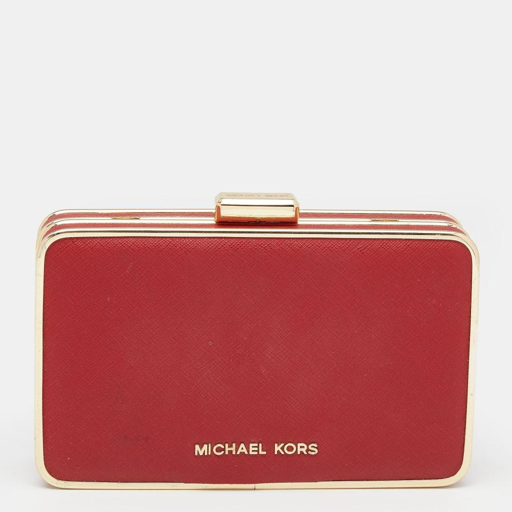 

Клатч-минодьер из сафьяновой кожи Michael Kors красный