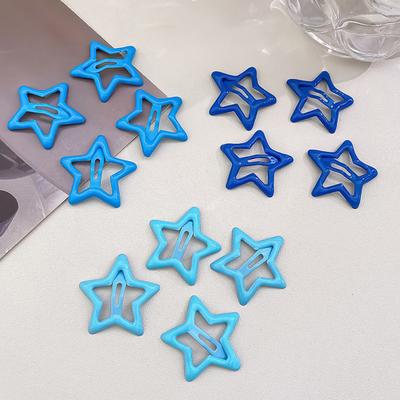 10Pçs Presilha de Cabelo para Menina Versátil Estrela BB Clips Cor Macaron Pequenas Presilhas de Cabelo Fixação Estável Acessórios de Cabelo