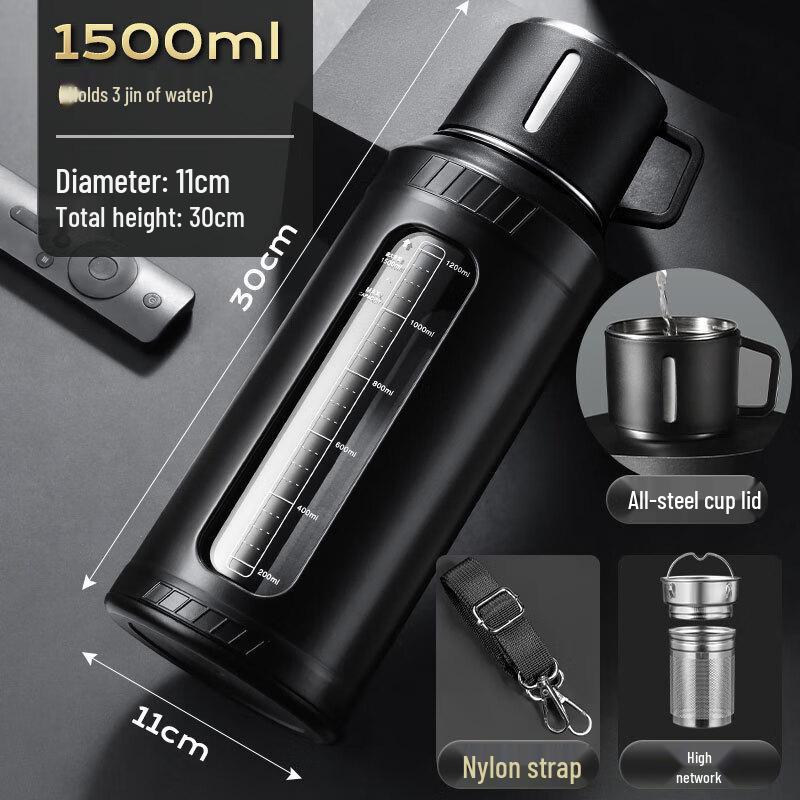 FAWLES Large Capacity Double-Wall Borosilicate Glass Tea Infuser Bottle