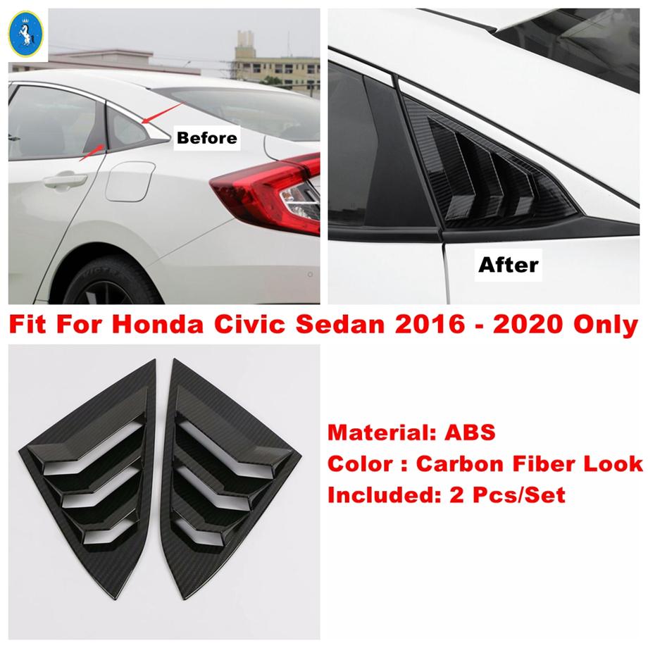 Auto Heckscheibenlamellen Jalousie Seitenlüftung Dekopaneel Abdeckung Zierleiste ABS Zubehör für Honda Civic Hatchback Limousine 2016 -