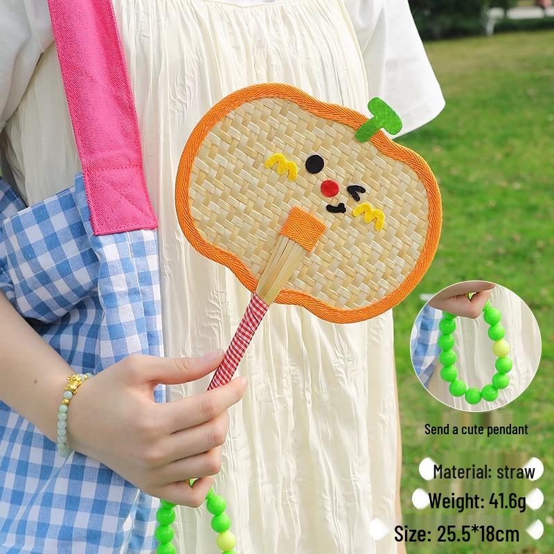 2025 Cute Animal Hand-Woven Cattail Fan – Durable, Creative, Portable Handheld Summer Fan