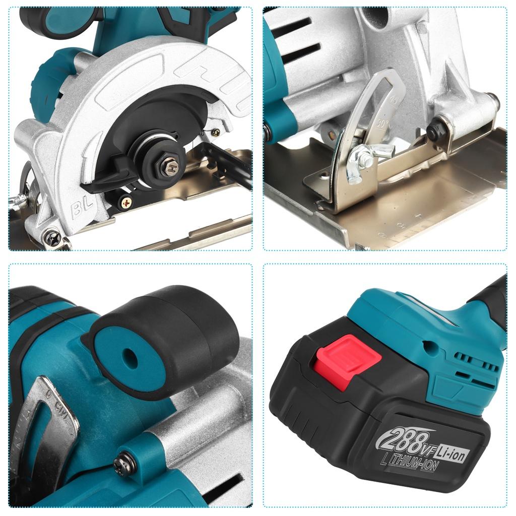 2000W 125mm Brushless Cordless Electric Circular Saw 0- 45° Adjustable Handle Power Tools Woodworking Machine Wood Cutters