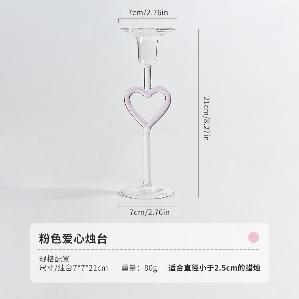 

European Style High Footed Heart Candle Holders Christmas Decorations Romantic Candlelight Dinner Candlesticks for Candles Gifts 1Pc