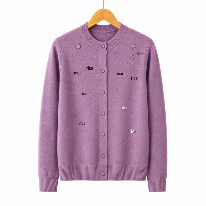 Women's Embroidered Knit Cardigan for Mature Ladies