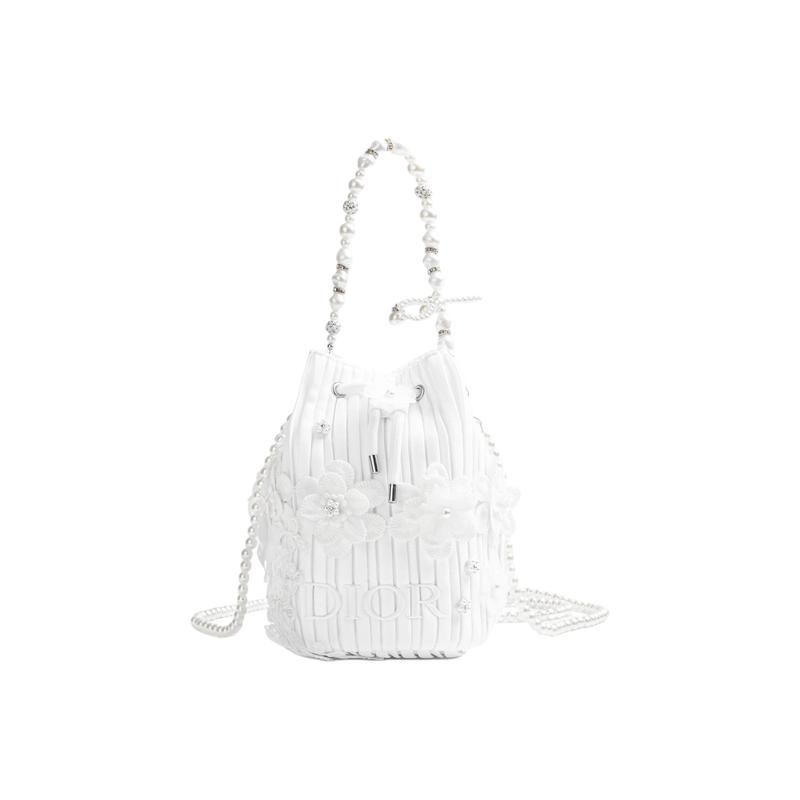 

DIOR Bag [Customized Cosmetic Bag] Pure White Dream, Polyester Fiber Jinghe, Chain Decoration, Light Luxury and High-Level Feeling, Cool French Style, белый