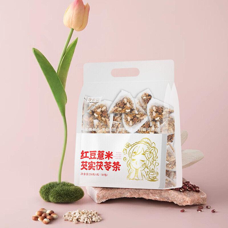 Feijão vermelho, semente de Coix, fruta de Gorgon, chá de Poria Cocos, chá de desumidificação de feijão vermelho