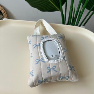 Portable Wet Wipes Case Bow Print Flip Cover Tissue Box Baby Stroller Hanging Tissue Dispenser Holder Car Napkin Storage Bag