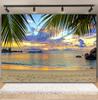 Tropischer Strand Hintergrund für Fotografie Sommer Hawaii Blaues Ozeanwasser Meeresufer Palme Kinder Feiertagsparty Foto Hintergrund Dekoration