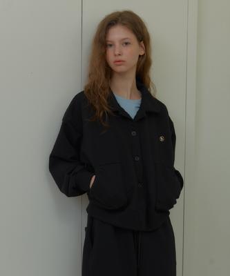 ANOETIC Anc Button Collar Sweat Cardigan_Black