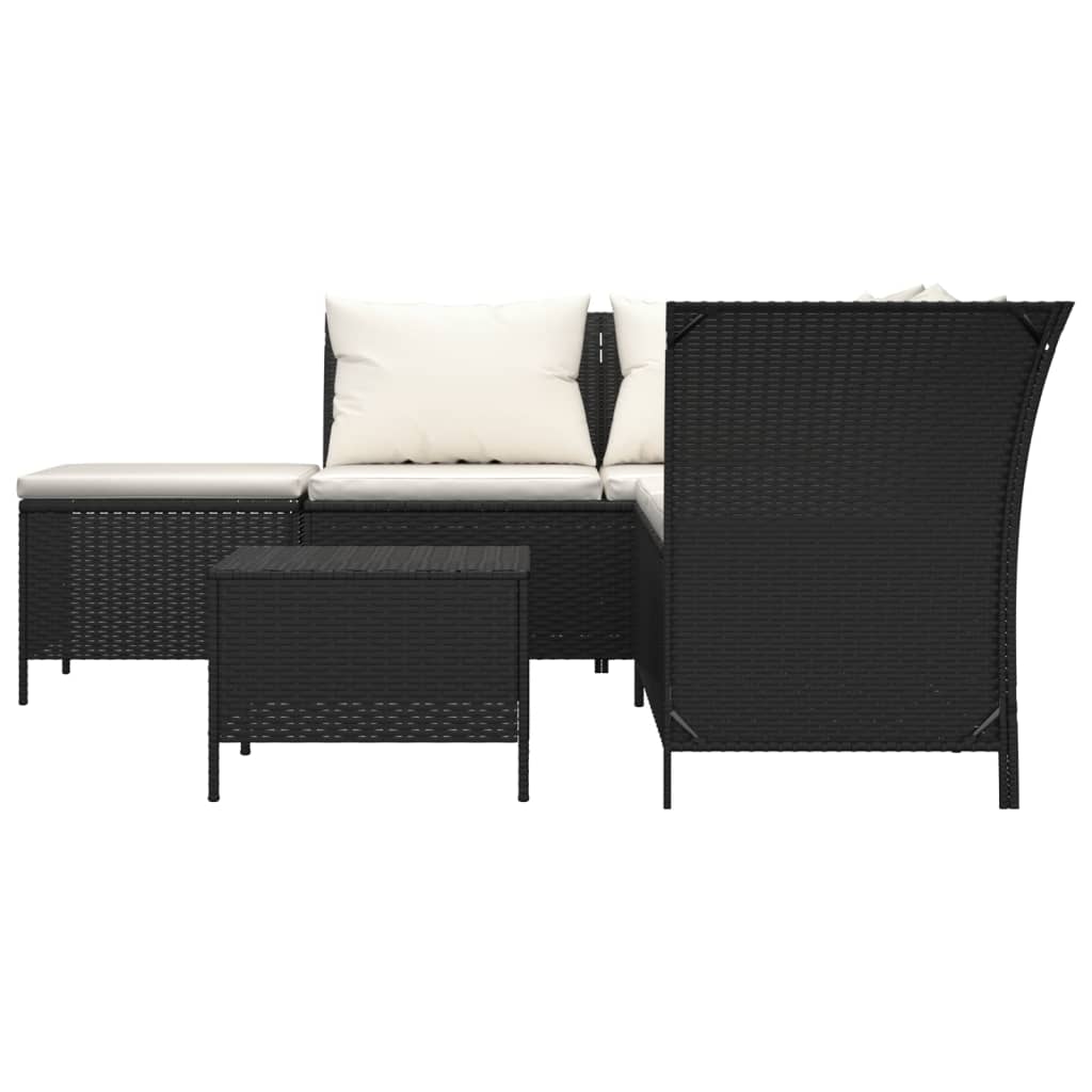 Vidaxl 4-Piece Lounge Set With Cushions, Poly Rattan