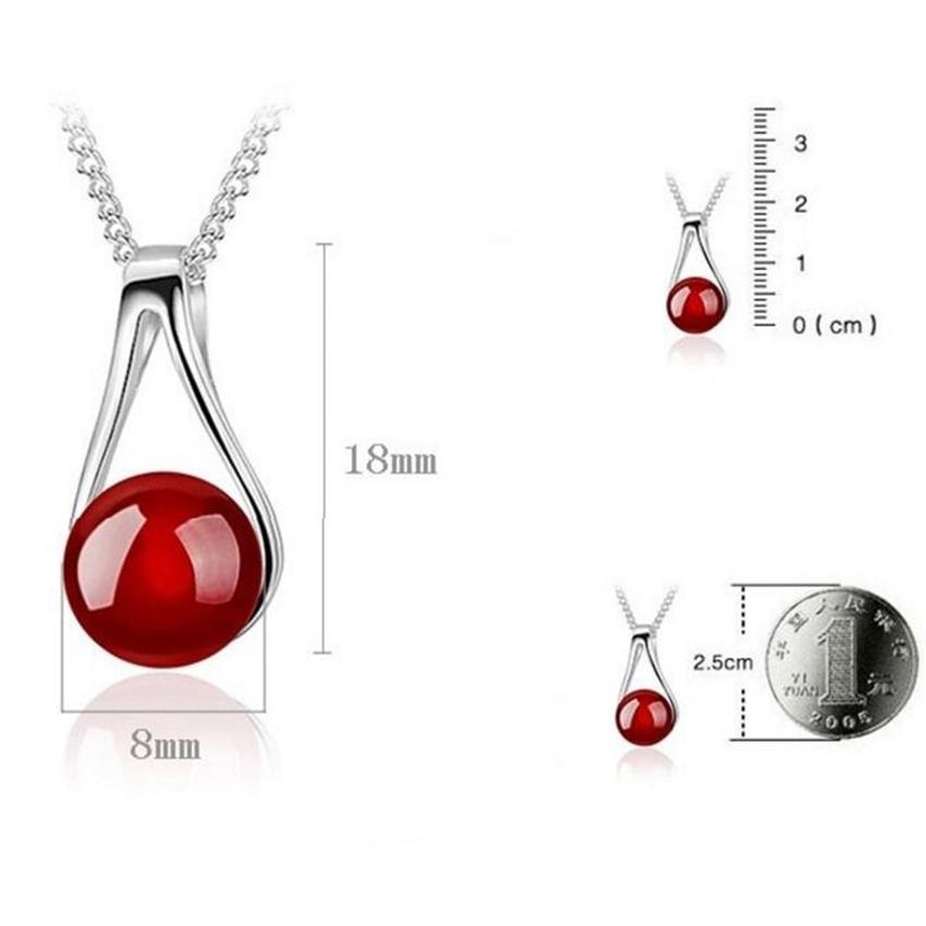 925 Sterling Silver New Woman Fashion Jewelry High Quality Crystal Zircon Pearl Agate Pendant Necklace Length 45CM