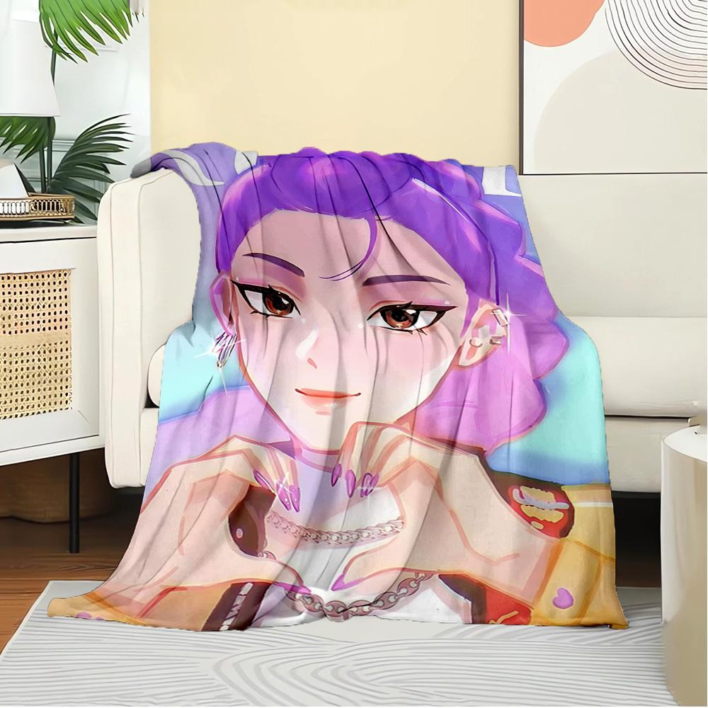 K-POP Anime Dívčí Skupina Čtyři Roční Období Měkká Teplá Přikrývka Celoroční Silně Pletená Polyesterová Přehoz na Postel, Kempování, Cestování Perfektní Dárek