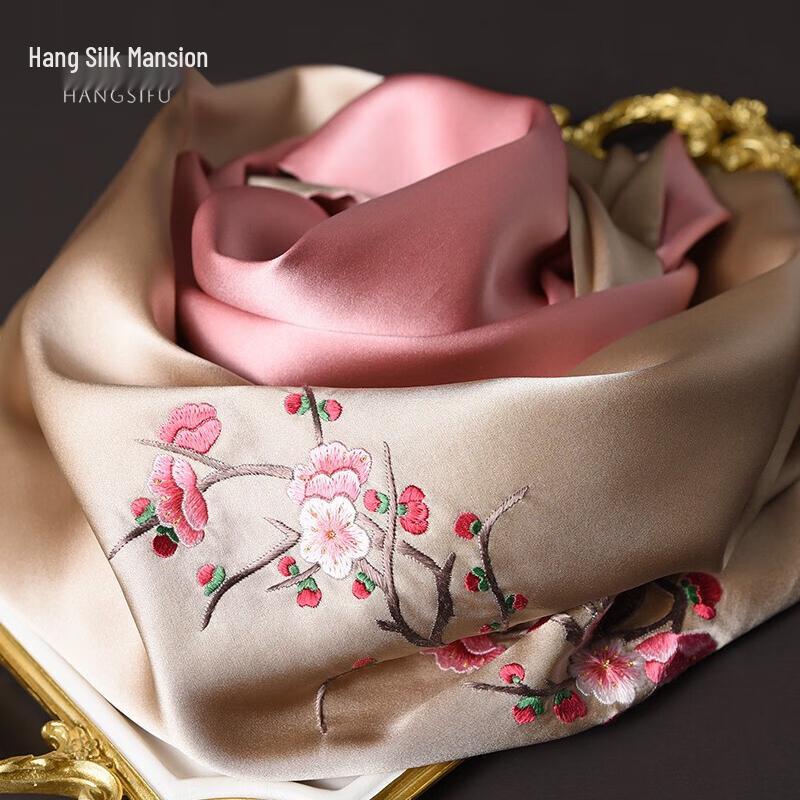 Elegant Su Embroidery Mulberry Silk Scarf & Shawl