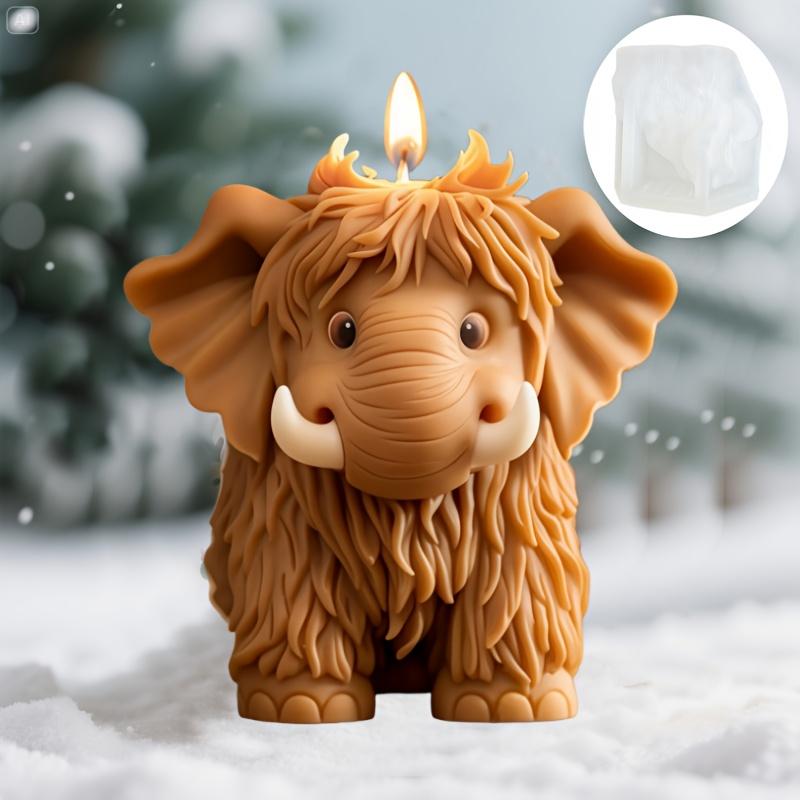 1PCS Highland Cow Candle Silicone Mold Animal Shaped Mold for DIY Handmade Candles,Unique Holiday Gifts,Birthday Home Decor