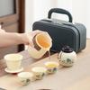 Ru Kung Fu Tea Set Ceramic Kuaike Cup Outdoor Portable Travel Tea Set Household Souvenir