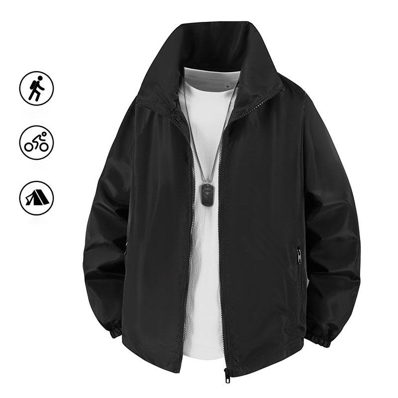 Men's Jacket, Outdoor Workwear, American Solid Color Stand Up Collar Jacket, Men's Outdoor Leisure and Fitness Sports Jacket