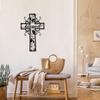 Blessed Metal Cross Wall Art - Home Decor, Love Theme, Ideal for Home, Office, Kitchen - Outdoor Wall Decor for Valentine'S Day