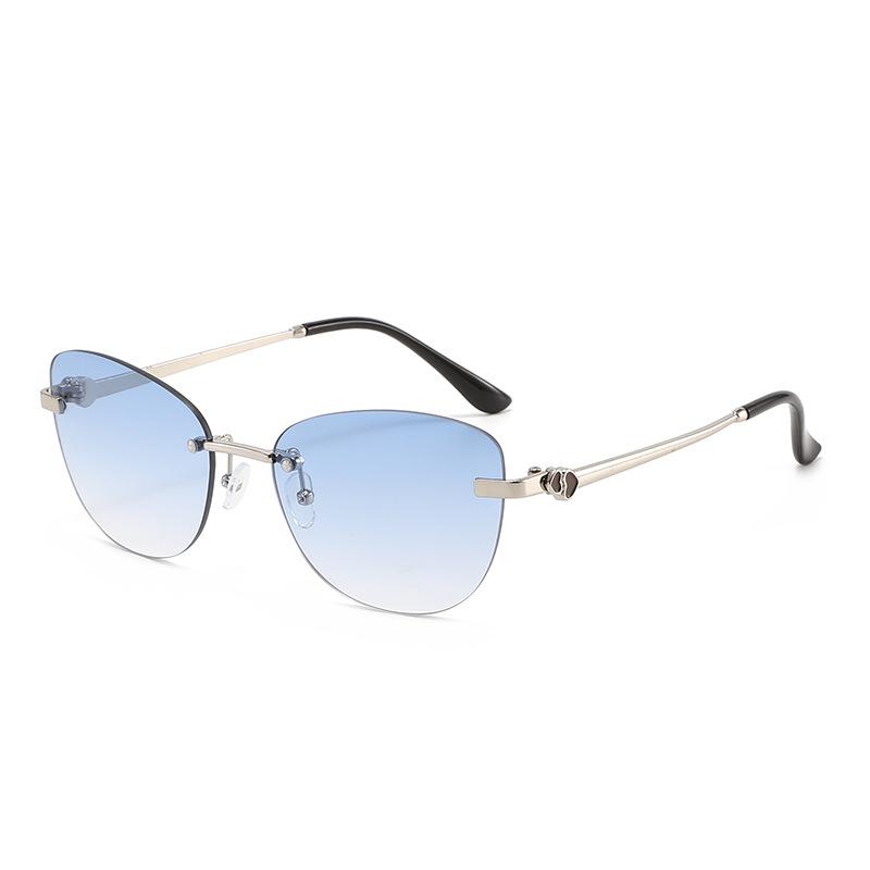 2026 Trendy Rimless Oval Heart-Shaped Sunglasses - Street Style Fashion for Women
