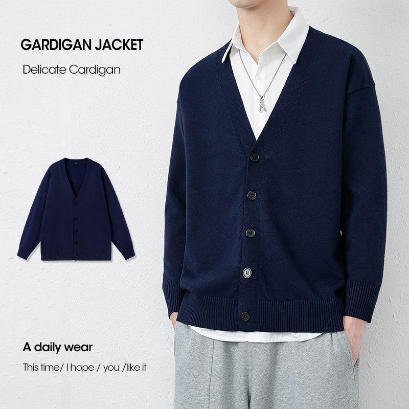 

2025 Новый Осень И Зима Свободный И Модный Кардиган Куртка Мужской Свитер Осенняя Модная Брендовая Куртка Одежда 3XL темно-синий